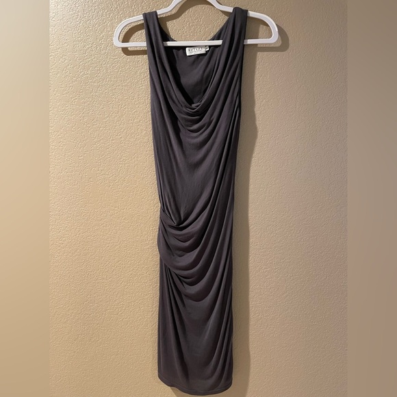Velvet by Graham & Spencer Charcoal Draped Maxi Dress - Picture 1 of 6